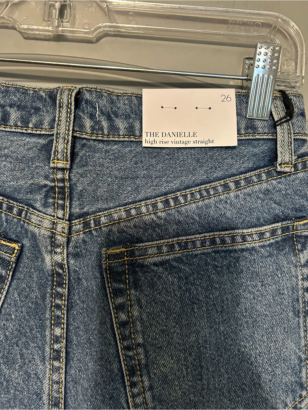 NWT WeWoreWhat The Danielle High Rise Vintage Straight Jeans Size 26 Button Fly - Picture 6 of 7